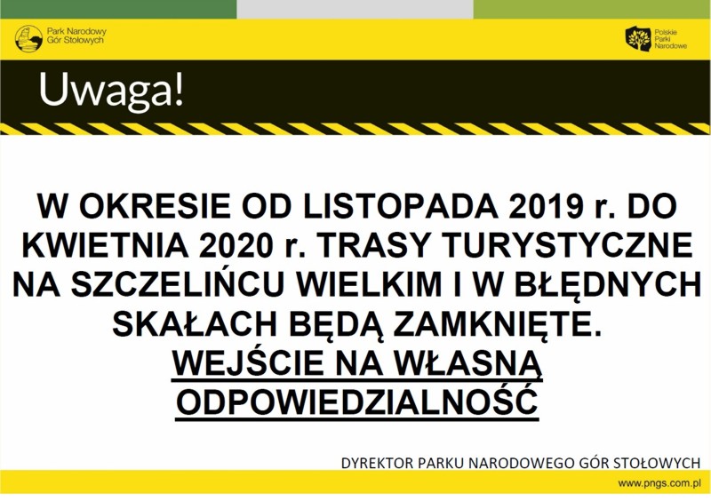 ostrzeżenie dla turystów